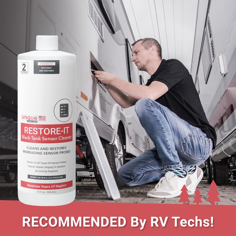Unique Restore-It RV Black Tank Sensor Cleaner Liquid - Cleans
