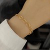 Jewlure 18K Gold Plated Bracelet, Adjustable Simple Long O Chain