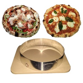 Vesuvio Pizza Accelerator Ring - Faster Better Pizza with just a Baking Stone! Make true Neapolitan Style Pizza in Your Home Oven