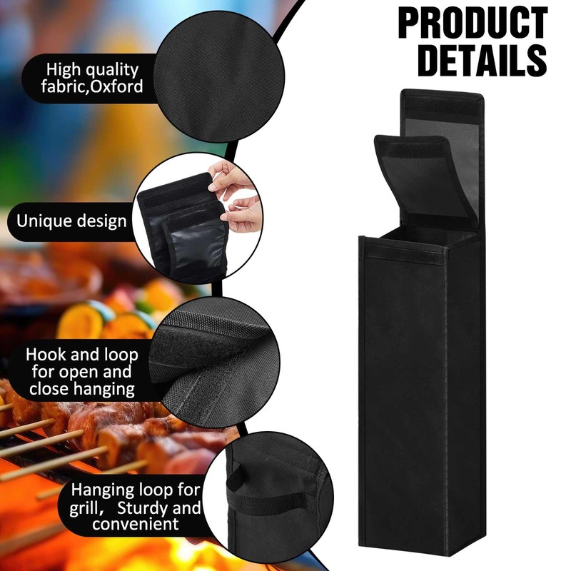 Amylove Grill Storage Bag BBQ Tool Storage Black Container for