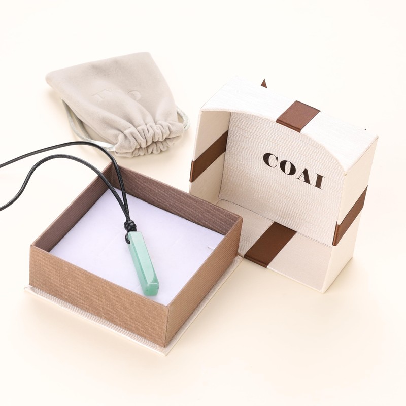 COAI Necklace with Bar Pendant, Aventurine, Aventurine