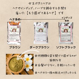 【Joou Botani Hair】 Henna + Indigo + Amalaki (Amla) with beneficial herbs for hair, natural black hair, 100g (1. Soft Black)