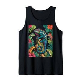 Colorful Geckos Design Cool Chameleon Lizard Lover Reptiles Tank Top