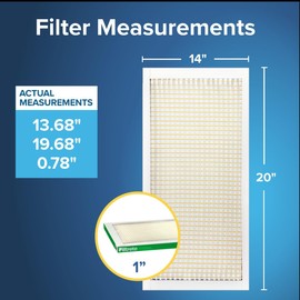 Filtrete 14x20x1 AC Furnace Air Filter, MPR 700, MERV 8, Tough on Pollen, Easy on Airflow, 3-Month Pleated 1-Inch Electrostatic Air Cleaning Filter, 6-Pack (Actual Size 13.68 x 19.68 x 0.78 in)