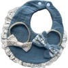 Baby Girl Gift Set, Muslin BoHo Bib with Lace and