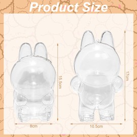 2 Pack Protective Case for La bu bu Figures 6.68in & 6.1in, Clear Display Box with Strap, Anti-Dust & Anti-Collision Cover - Perfect for Sitting and Standing Monster Series