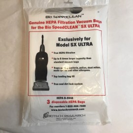 Bio SpeedCLEAN 3 Pack Genuine Bio SpeedCLEAN Model SX ULTRA HEPA Filtration Vacuum Bags B-5948