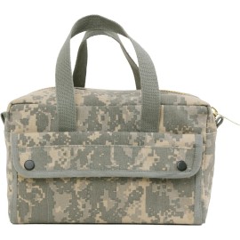 Rothco Canvas Tool Bag Brass Zipper Military Tote Army Heavy Duty Carry Handle - ACU Digital Camo