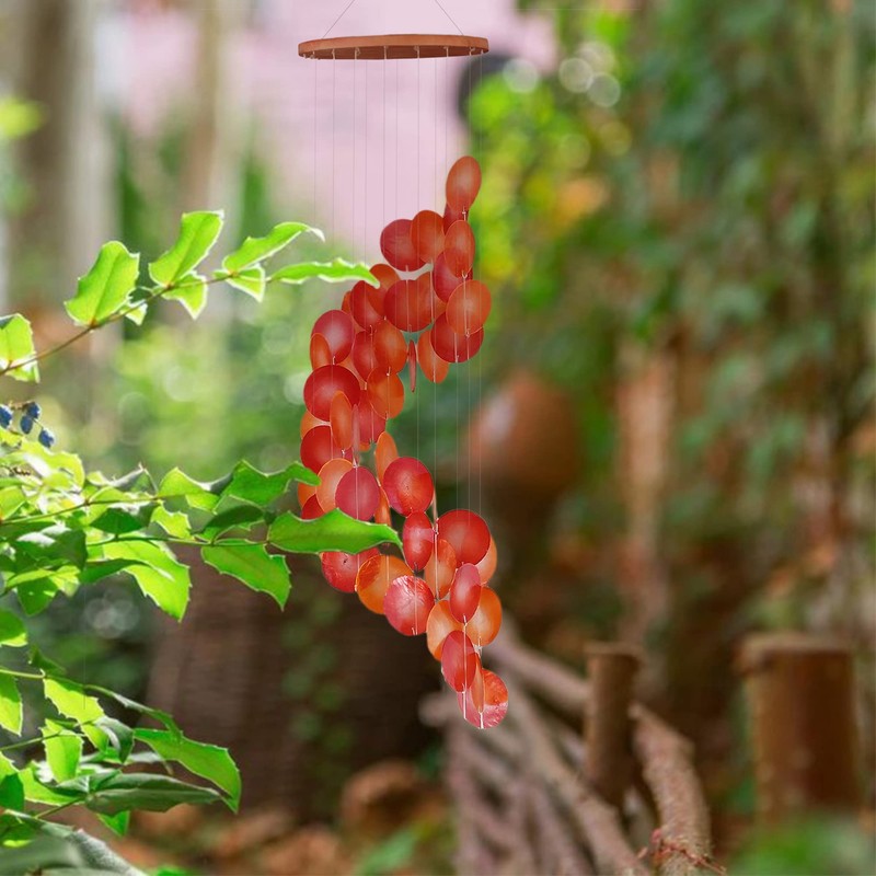 ART-CRAFT Capiz Shell Chain Garland Spiral Orange as Hanging Decoration