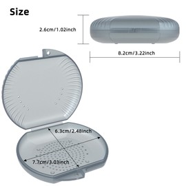 Retainer Case, ARGOMAX Aligner Case, Braces Box, 2 Piece Orthodontic Box (Gray).