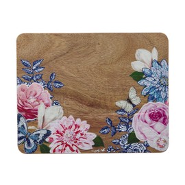 Dolly Parton Acacia Wood Serving Board with Floral Design, 7.09x8.86 Inch