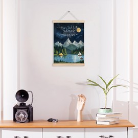 MKIJUHB Christian Mountain Nursery Wall Art Decor, Bible Verse Wall Hanging Decor, How Cool Is It That the Same God Inspirational Framed Canvas Prints for Kids Room Walls Decorations, 12x16 Inch