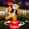 B&D 6FT Valentine Inflatables Outdoor Decorations, Rotating Valentines Bear Inflatable