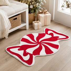 Christmas Bathroom Rug Peppermint Christmas Decor Candy Doormat Non Slip