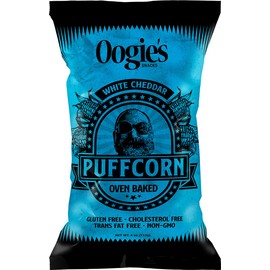 Oogie's Gourmet Puffcorn | 12 Pack | White Cheddar Flavor | Gluten Free Puffcorn Snacks | 4 Ounce Big Bag