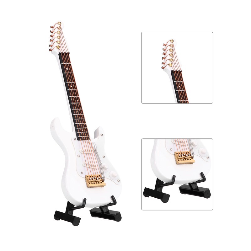 Minature Electric Guitar Wooden Mini Instrument Model Suitable for Gifts