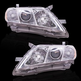 Brock Replacement Driver and Passenger Side Halogen Combination Headlight Unit Set Compatible with 07-09 Camry Hybrid JAPAN BUILT