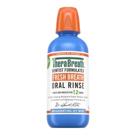 Unbranded Fresh Breath Alcohol-Free Mouthwash, Mouth Rinse for Adults, Icy Mint, 16 fl oz