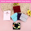 uxcell 20 Pcs Velvet Jewelry Pouches with Snap Button 2.8x2.8