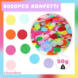 Hmfmdy Colourful Confetti 2.5 cm Round Confetti Birthday Large, Pack of 6000 Paper Pastel Scatter Decoration, Birthday Table Decoration Wedding Decoration for Valentine's Day, Carnival, Christmas