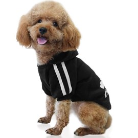 EASTLION Pet Puppy Dog Cat Coat Clothes Hoodie Sweater Costumes,Black,L
