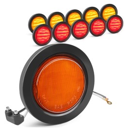 Agrieyes 2.5 Inch LED Marker Lights, 11Pcs Round Clearance Lights for Trailer, 13 LED 2.5" Side Marker Light for Truck, Semi-truck, Boat, Flatbed, RV Amber Red