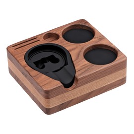 Normcore Compact Tamping Station, Espresso Tamper Station Base, Genuine American Walnut Tamper Holder, Portafilter Holder For 51mm 54mm Coffee Tamper, Distributor, Puck Screen, WDT and Portafilter