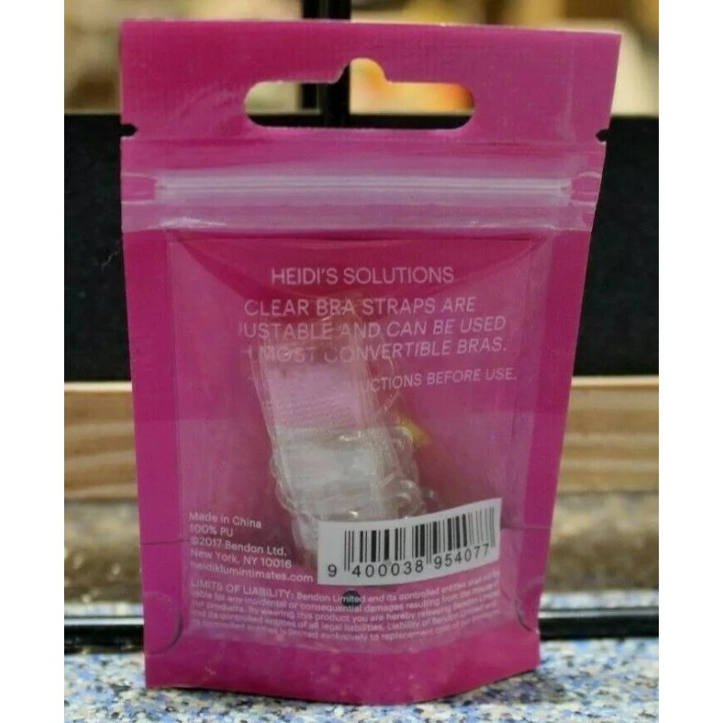 Heidi Klum Intimates Solutions Clear Bra Straps 1 Pair Adjustable