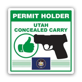 Utah Concealed Carry Permit Holder CCW Sticker for Water Bottle Phone Tumbler Hard hat - Four Pack