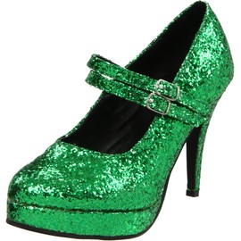 Ellie Shoes Women's 421-Jane-G Maryjane Pump,Green Glitter,10 M US