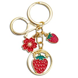 WXCATIM Strawberry Keychain Cute Keychains for Women Stuff Strawberry Bag Charms Gifts For Women Girls Kawaii Keychains Strawberry Gifts Ideas