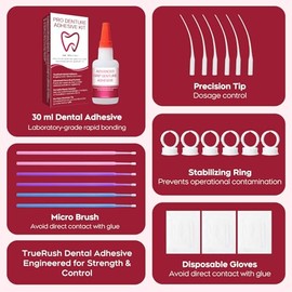 Dental Lab - Pegamento dental de unión instantánea para dentaduras postizas y herramientas de laboratorio, ajuste rápido en 15-60 segundos, reparación