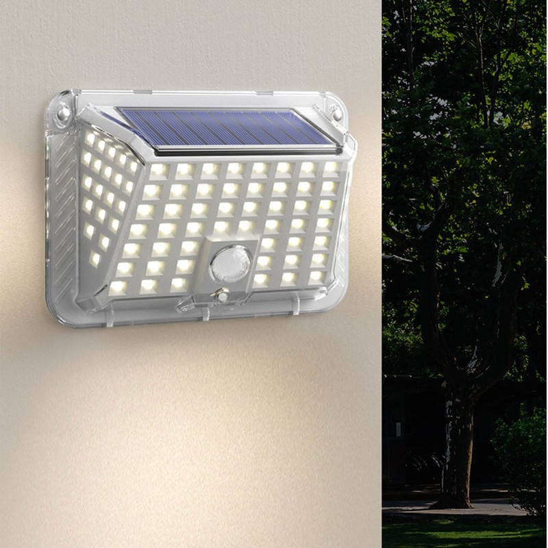 Solar Motion Sensor Wall Light Waterproof Energy Saving LED Outdoor