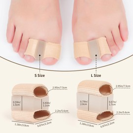 Gel Toe Separators Bunion Corrector with 2 Loops be Made of Elastic Fabric Material DYKOOK 2PCS Toe Corrector for Big Toe,Toe Spacers Suitable for Hallux valgus,Foot Pain,Corns (L)
