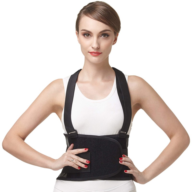 NeoTech Care Back Brace with Suspenders/Shoulder Straps - Light &