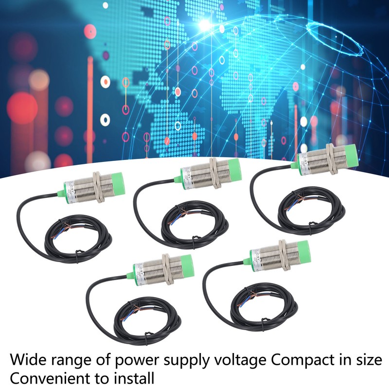 5 Pcs Proximity Sensor PNP Normally Open 15mm Detection IP65