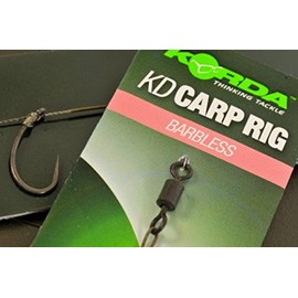 Korda NEW Ready Tied KD Carp Rigs Size 10 Barbless Pack of 5