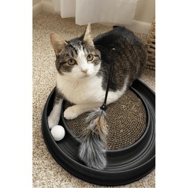 Turbo Interactive Scratcher Cat Toy Colors May Vary - The Scratch Pad is Both Durable for Extended Use and Easily Replaceable, Ensuring Your Cat Always Has A Fresh Surface to Claw