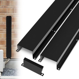 LyPrem 4" W x 6.5Ft L Metal Line Set Cover Kit - Decorative AC Pipe Cover for Ductless Mini Split/Central Air Conditioner/Heat Pump Systems, Black