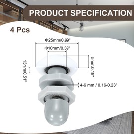 MECCANIXITY Shower Door Rollers Wheels, 25mm Diameter Bathroom Glass Shower Door Replacement Parts Runner Sliding Roller for Bathroom Glass Doors Kitchen, (Grey, Pack of 4)