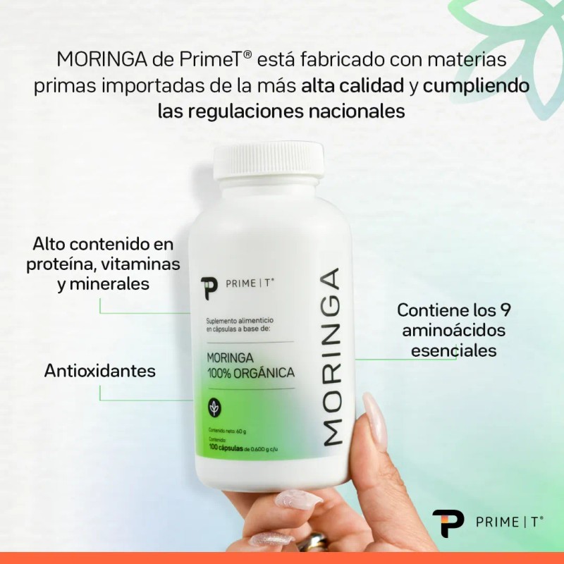 Moringa orgnica y libre de transgnicos Primetech 100 Cpsulas 500