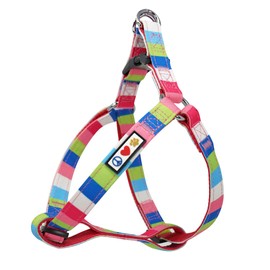 Pawtitas Multicolor Step-in Dog Harness – Adjustable No-Pull Vest for Puppies to Seniors, Safe & Comfortable XS Pink/Blue/Teal/Green