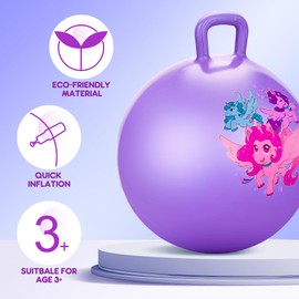 PlayZap Hopper Balls for Kids 3-6, 18 Inches Bouncy Ball with Handle, 18" Inflatable Bouncing Ball, 45cm Jumping Ball, Garden Hopping Toys Girls Boys Gifts