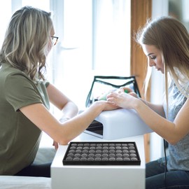 FOMIYES Box für Nail Art, Box, Perlen, Edelsteine, Koffer, Zubehör, Halterung für Nagelablage, Behälter mit Pailletten, Nägel, Diamanten, Stickerei, Box, Schwarz , 37.5x20.5cm