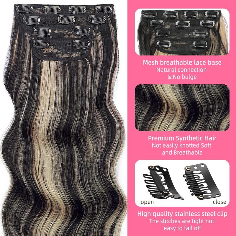 [NEW IN] Vigorous Clip in Hair Extensions Long Wavy Synthetic