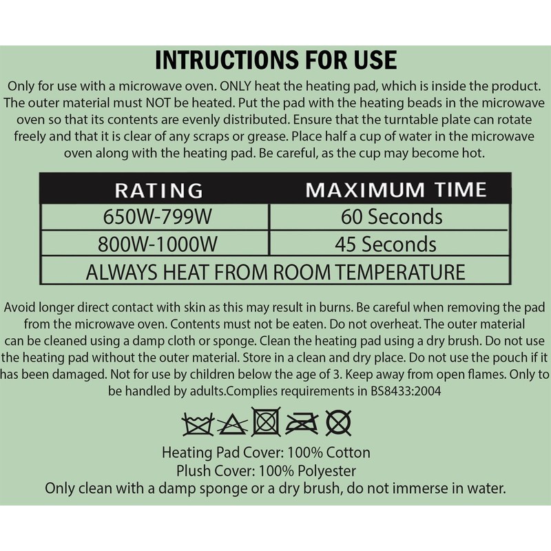 K Collection Heat Pack with Novelty Plush Cover - Avocado
