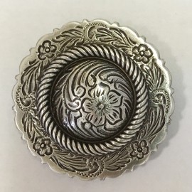 Unbranded Set of 6 WESTERN HORSE SADDLE TACK ANTIQUE ENGRAVED ROPE EDGE CONCHOS 1 inch