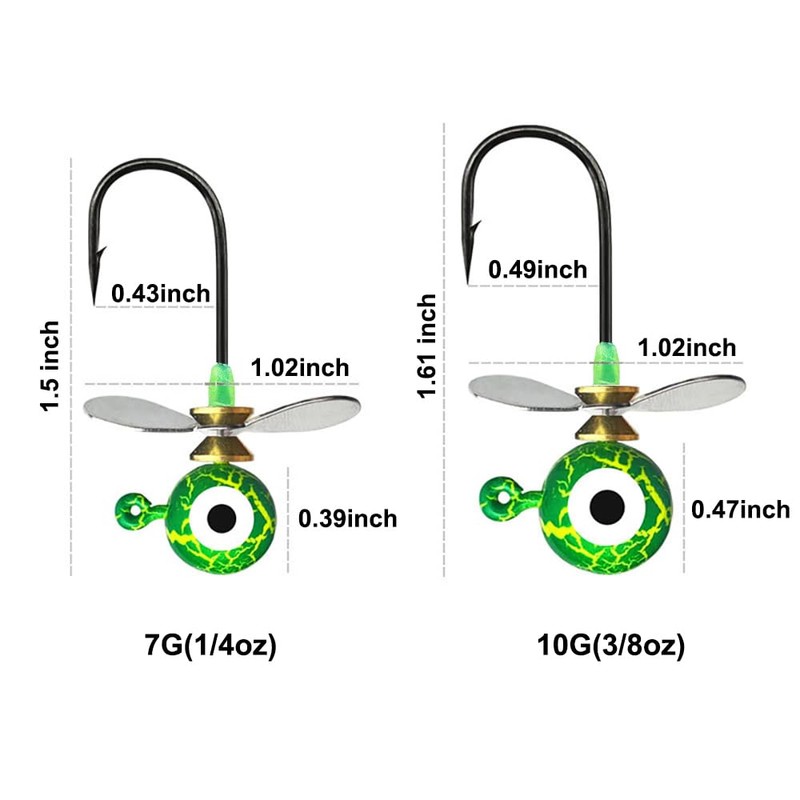 FANGBLUE Jig Head Hook 10g (3/8oz) Fishing Jigging Stainless Steel