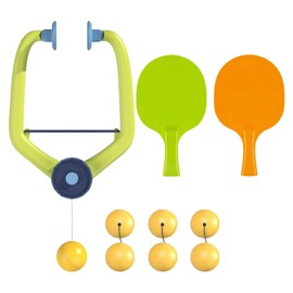 LOVIVER Indoor Hanging Table Tennis Portable Paddles and Balls Exerciser for Door Frame Parent Child Interaction Toy, with 6 Balls