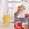 100 Counts Mixed Solid Color Plastic Bendy Straw for Drinking,